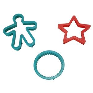 Set of 3 Vintage Modeling Clay Plastic Cookie Cutters Star Person Circle